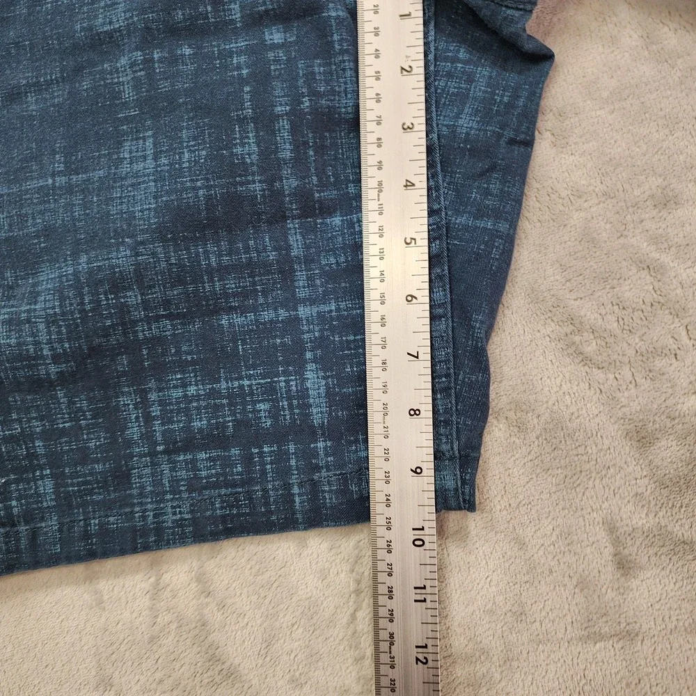 Vintage Basic Editions Shorts Mens 46 Blue Cargo Cotton Canvas Flat Front Casual
